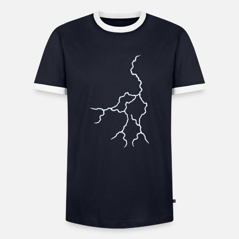 Blitz - Männer Kontrast-T-Shirt - Navy/Weiß 