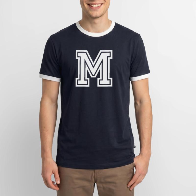 M Männer Kontrast-T-Shirt