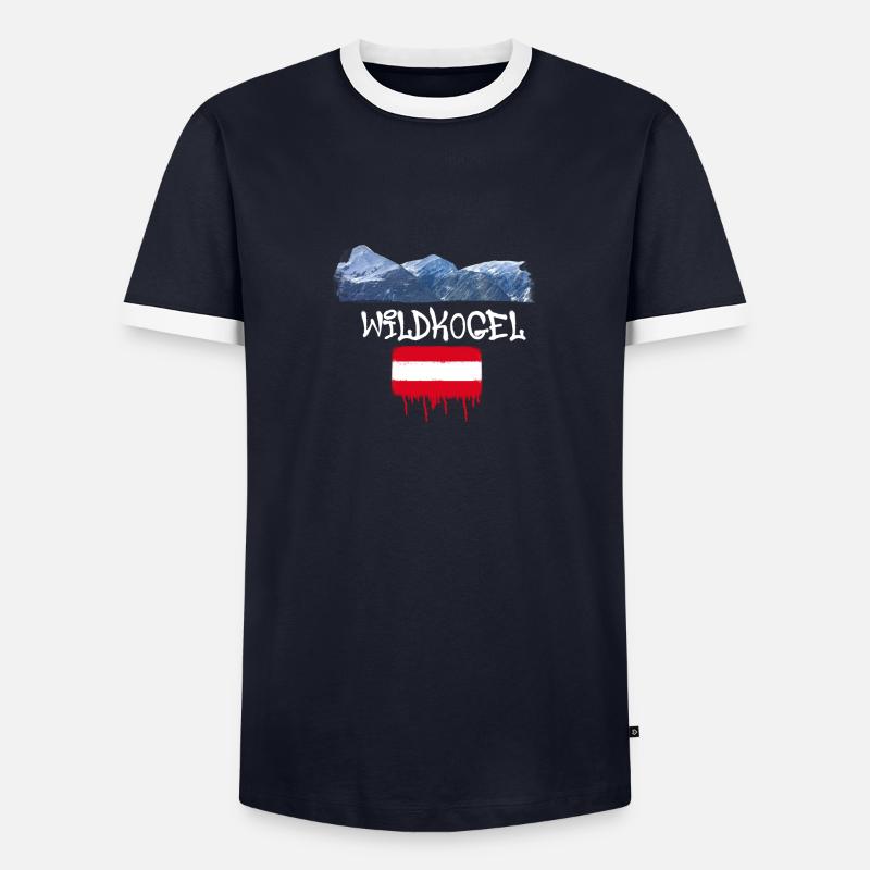 Wildkogel,mountain,mountains,austria,ski area,ski - Men's Ringer Shirt - navy/white 
