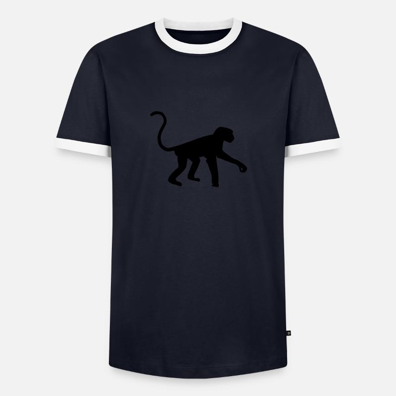 Monkey - Men's Ringer Shirt - navy/white 
