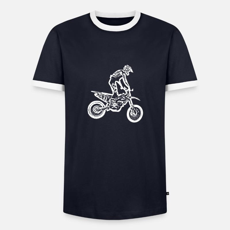 enduro white - Men's Ringer Shirt - navy/white 