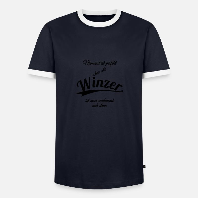 Winzer - Männer Kontrast-T-Shirt - Navy/Weiß