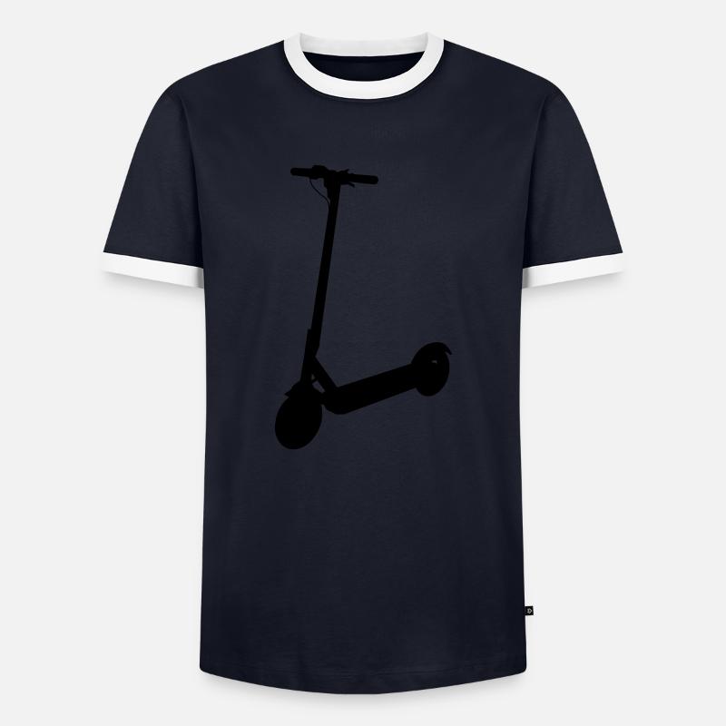E-scooter electric scooter - Men's Ringer Shirt - navy/white