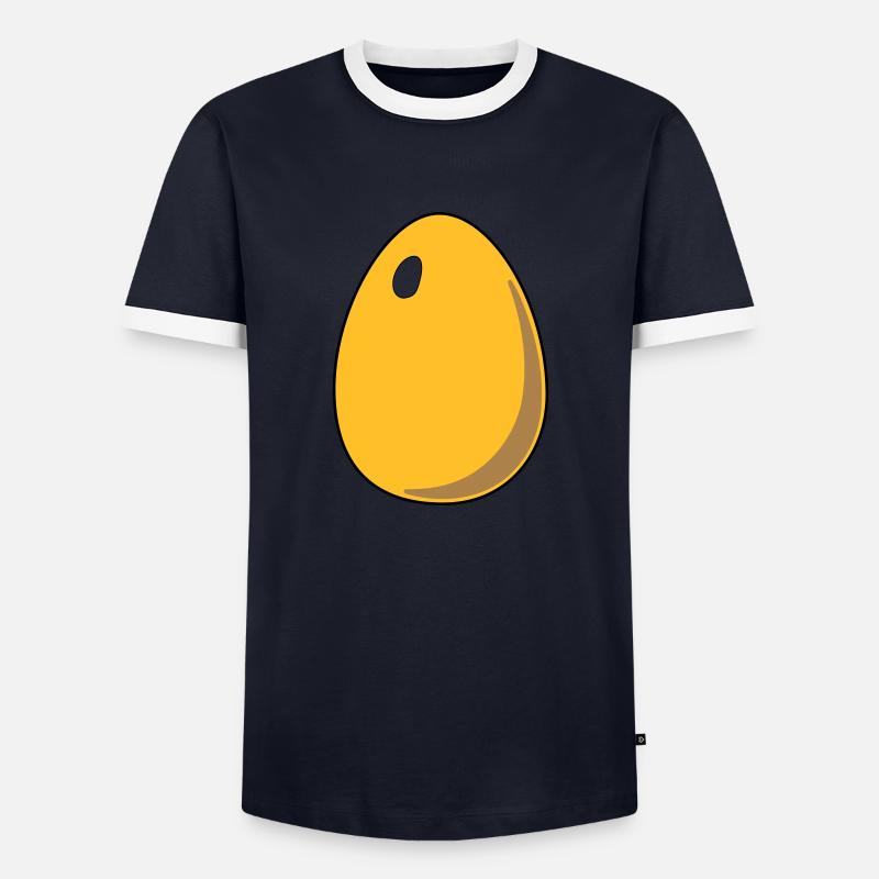 Ei - Männer Kontrast-T-Shirt - Navy/Weiß 