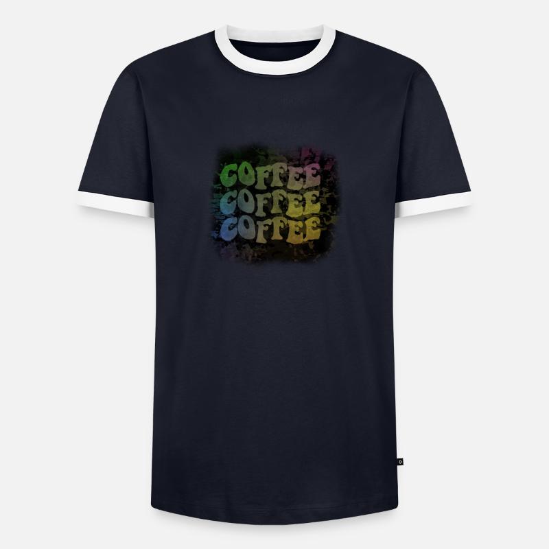Kaffee - Männer Kontrast-T-Shirt - Navy/Weiß 