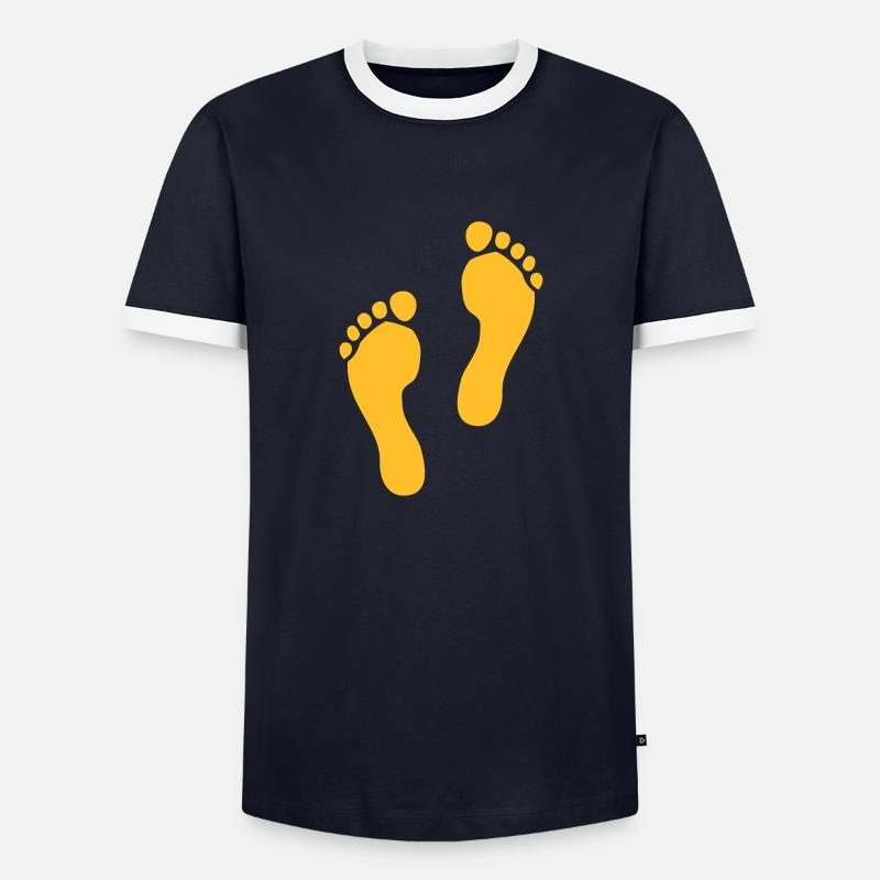Footprints - Men's Ringer Shirt - navy/white