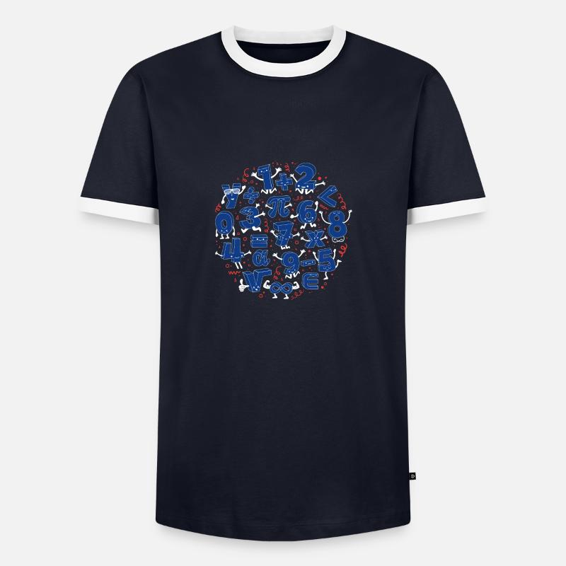 Happy Numbers (Math) - Men's Ringer Shirt - navy/white