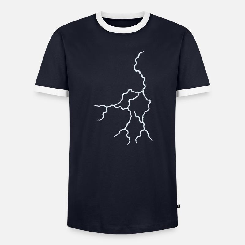 Blitz - Männer Kontrast-T-Shirt - Navy/Weiß 