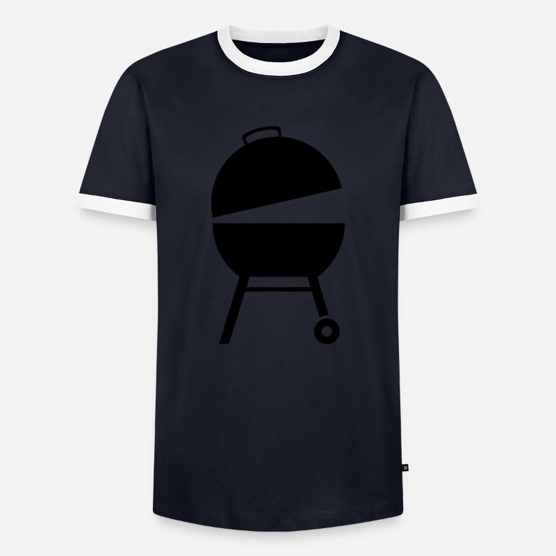 Grill - Männer Kontrast-T-Shirt - Navy/Weiß