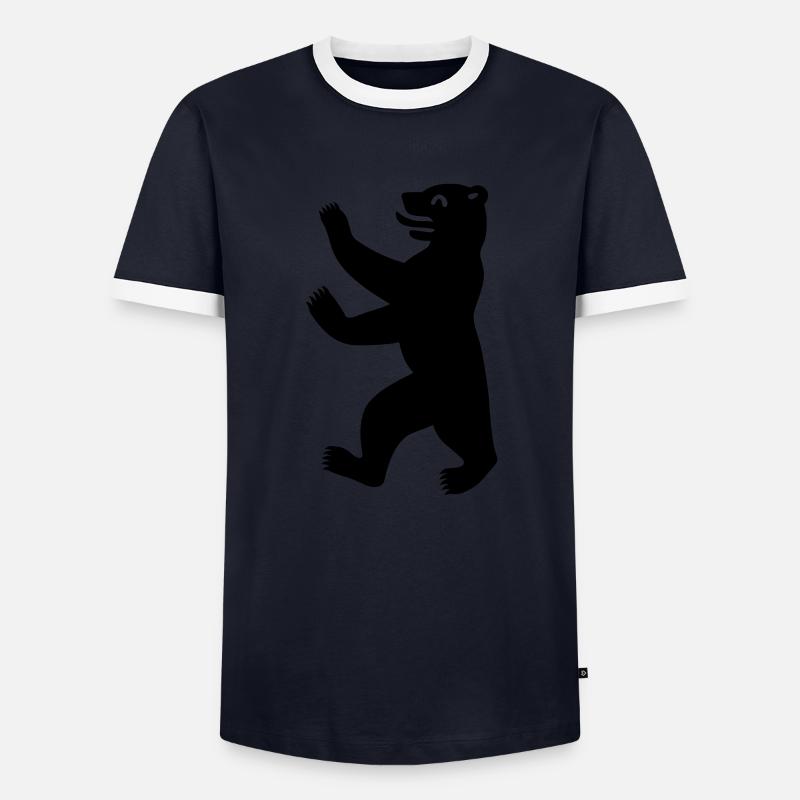 Berliner Bär - Männer Kontrast-T-Shirt - Navy/Weiß