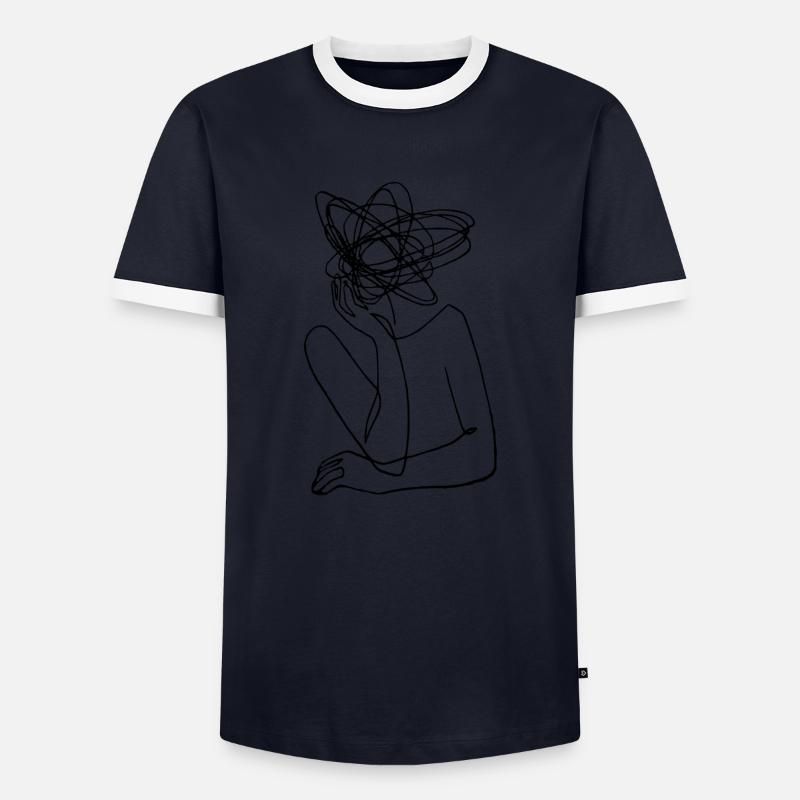 Think - Men's Ringer Shirt - navy/white 