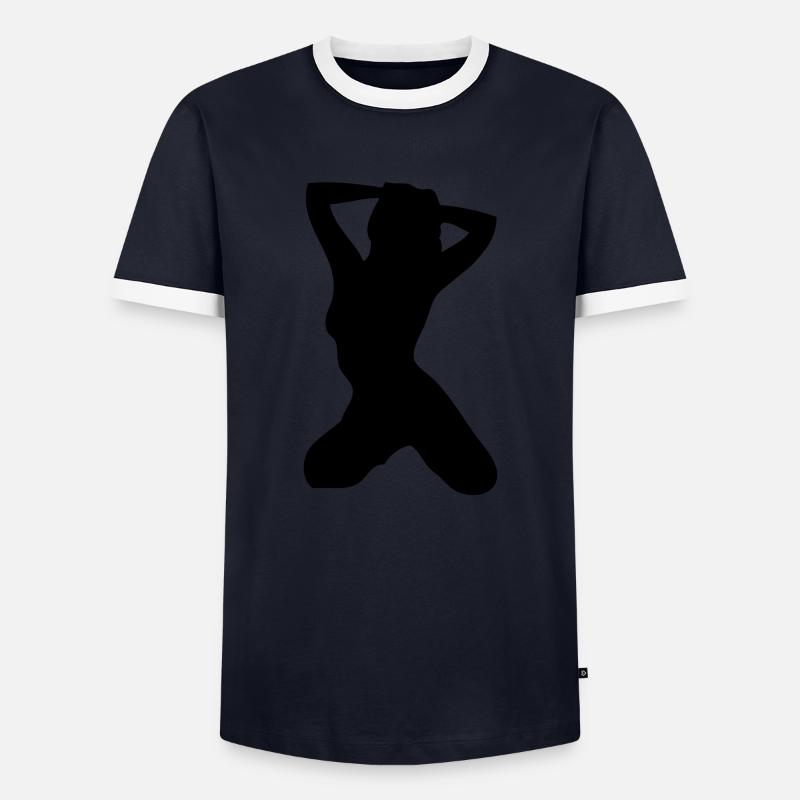 sexy Mädchen - Männer Kontrast-T-Shirt - Navy/Weiß
