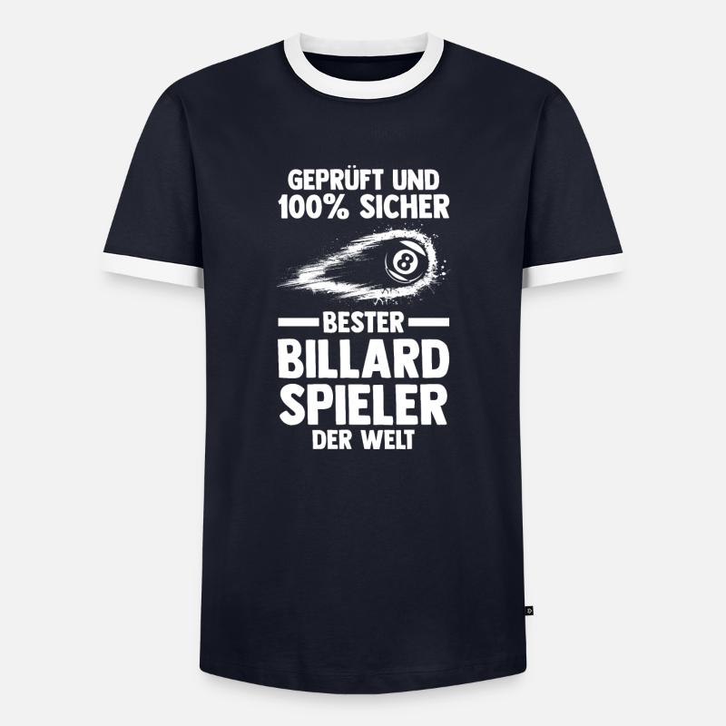 Snooker Billardtisch Billiard Billard - Männer Kontrast-T-Shirt - Navy/Weiß