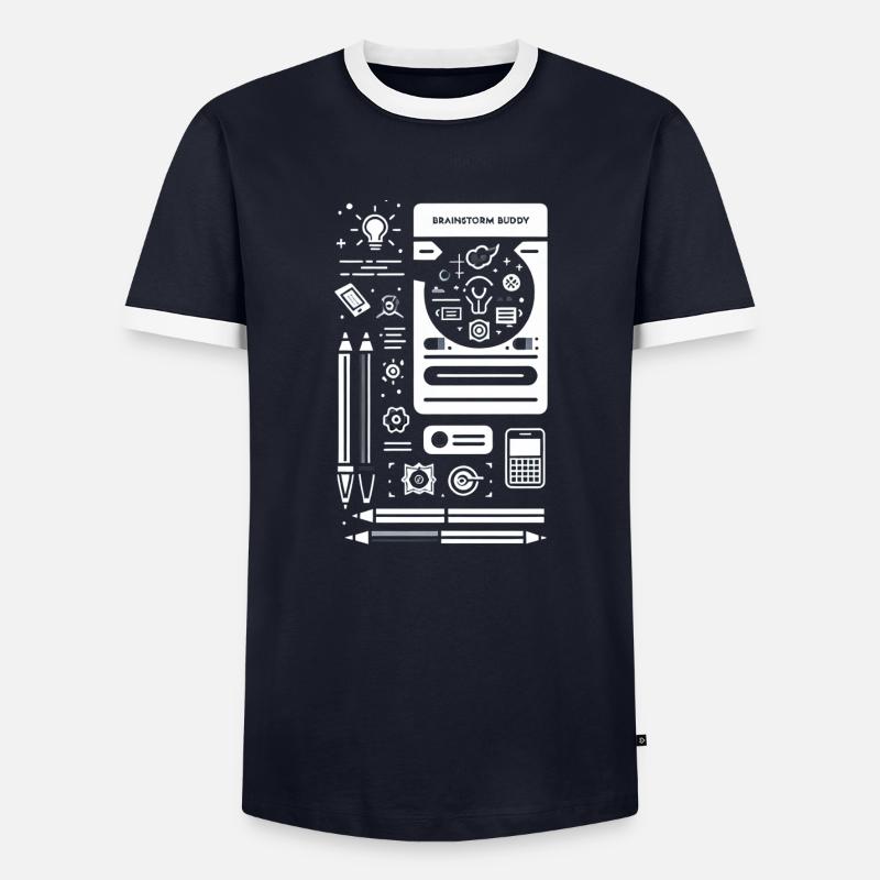 Brainstorm Buddy 8 - Männer Kontrast-T-Shirt - Navy/Weiß