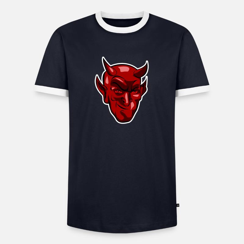 devil - Men's Ringer Shirt - navy/white 