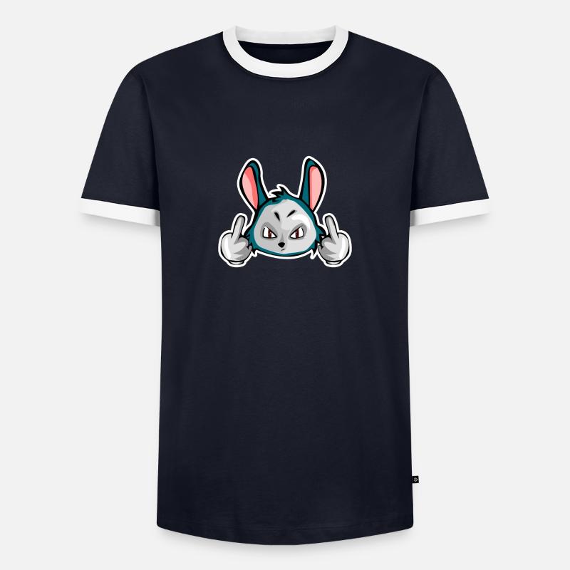 Cool Rabbit - Men's Ringer Shirt - navy/white