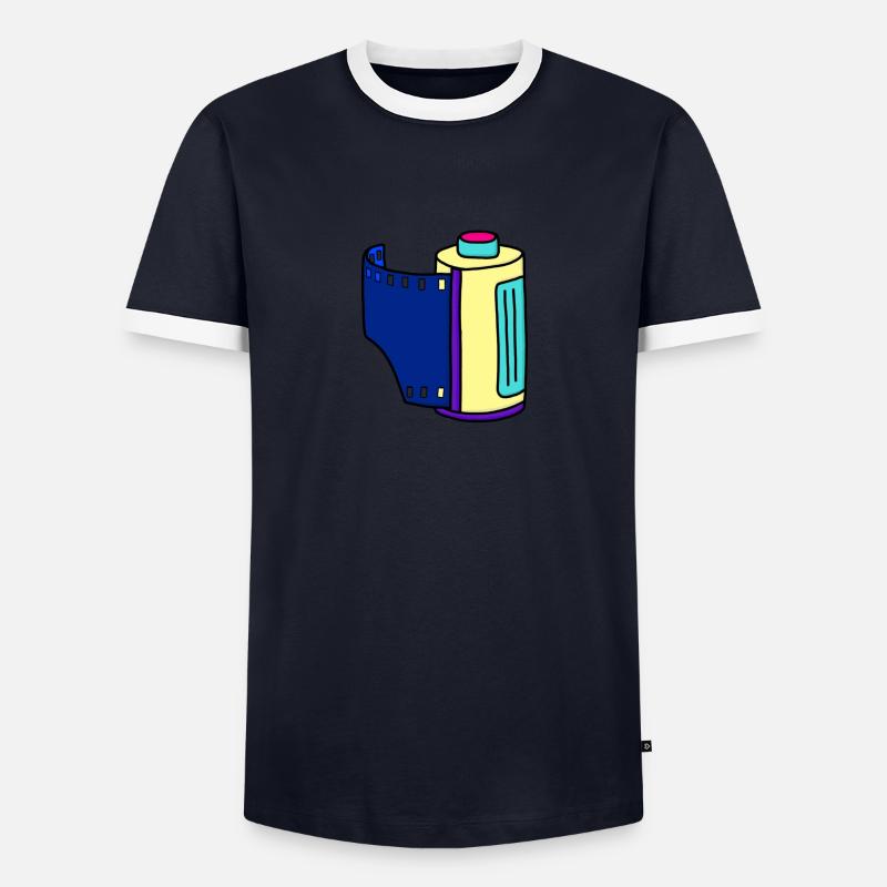 Fotofilm - Männer Kontrast-T-Shirt - Navy/Weiß 
