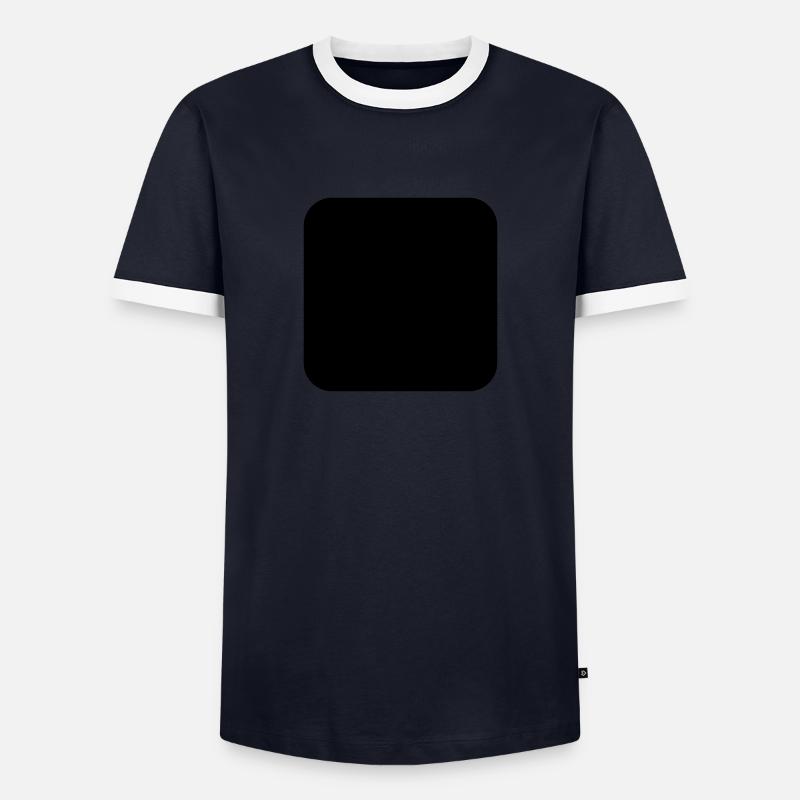 Quadrat grau gefüllt rund - Männer Kontrast-T-Shirt - Navy/Weiß