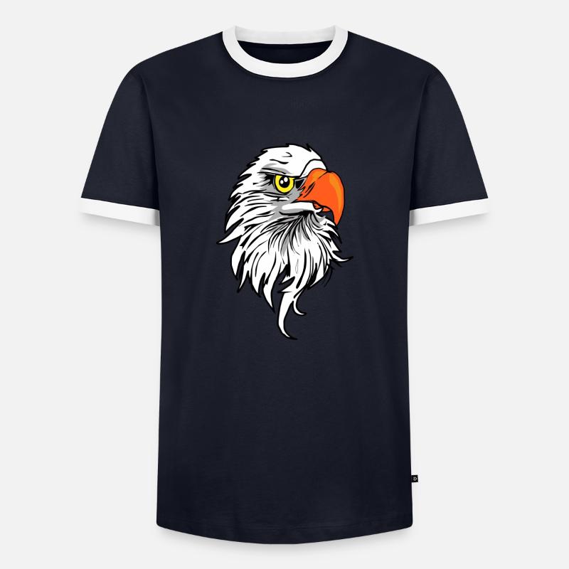 Eagle comic - Men's Ringer Shirt - navy/white