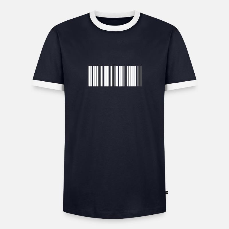 Barcode - Men's Ringer Shirt - navy/white