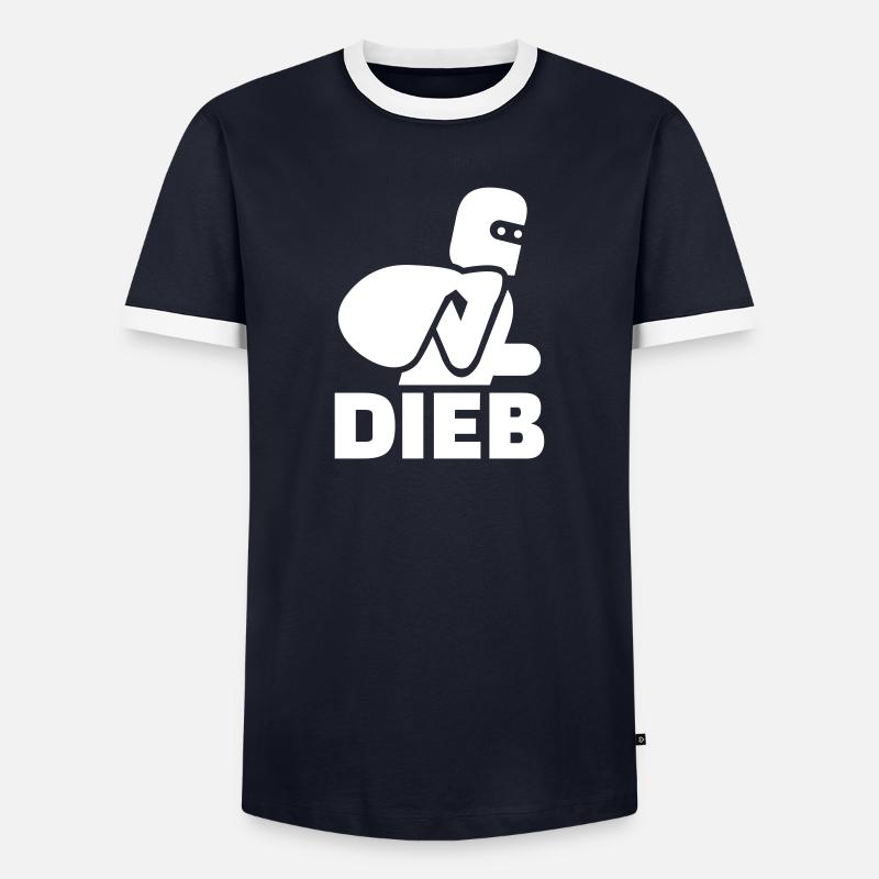 Dieb - Männer Kontrast-T-Shirt - Navy/Weiß 