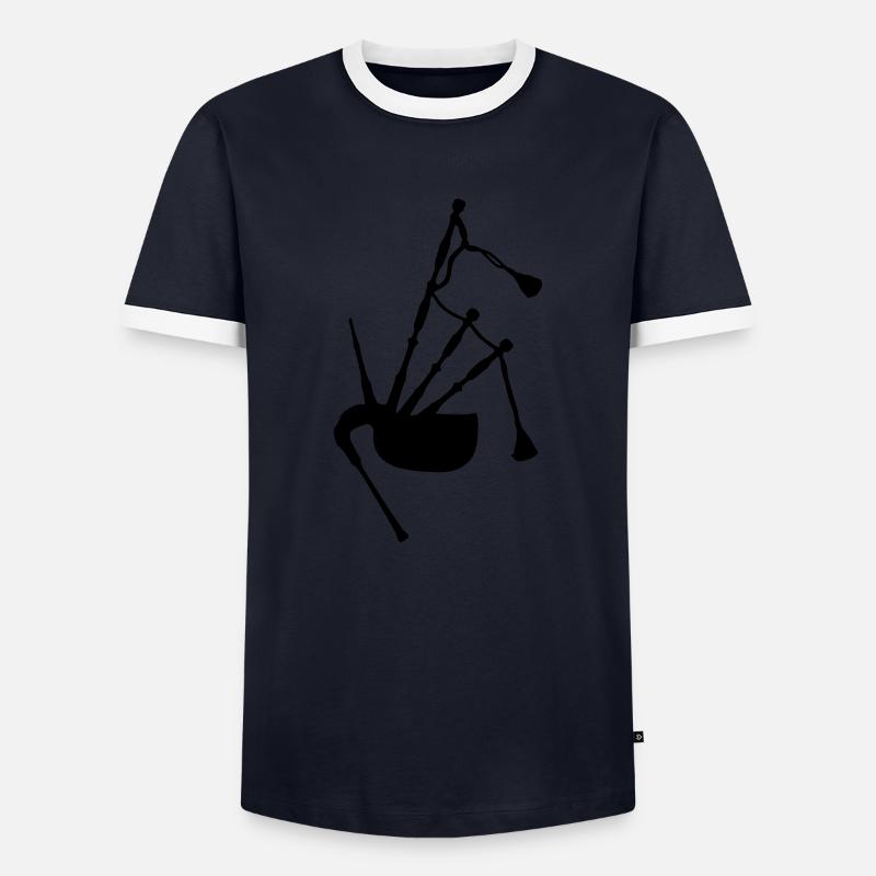 Bagpipe Vector - Männer Kontrast-T-Shirt - Navy/Weiß 