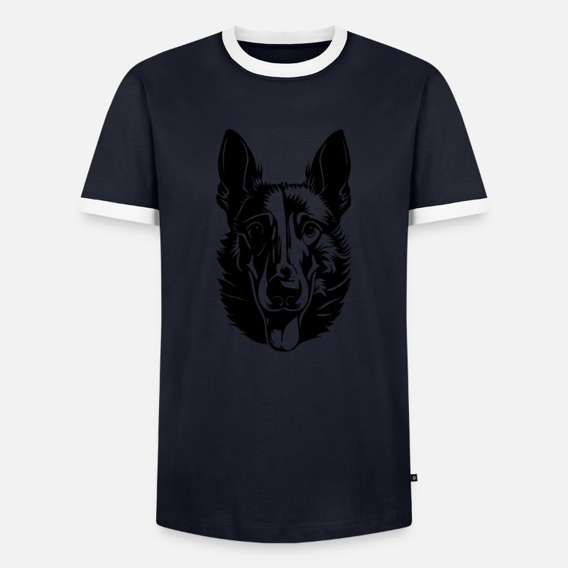Belgian Shepherd - Men's Ringer Shirt - navy/white 