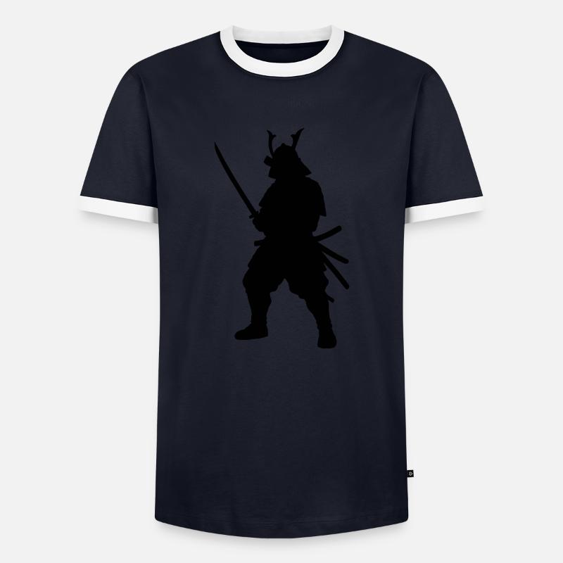 samurai - Men's Ringer Shirt - navy/white