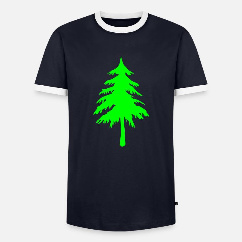 Tree forest - Men's Ringer Shirt - navy/white