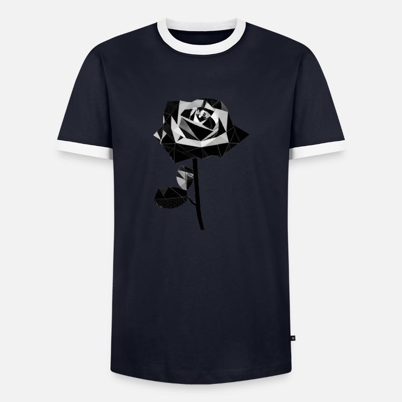Polygone rose noire - T-shirt contrasté Homme - marine/blanc
