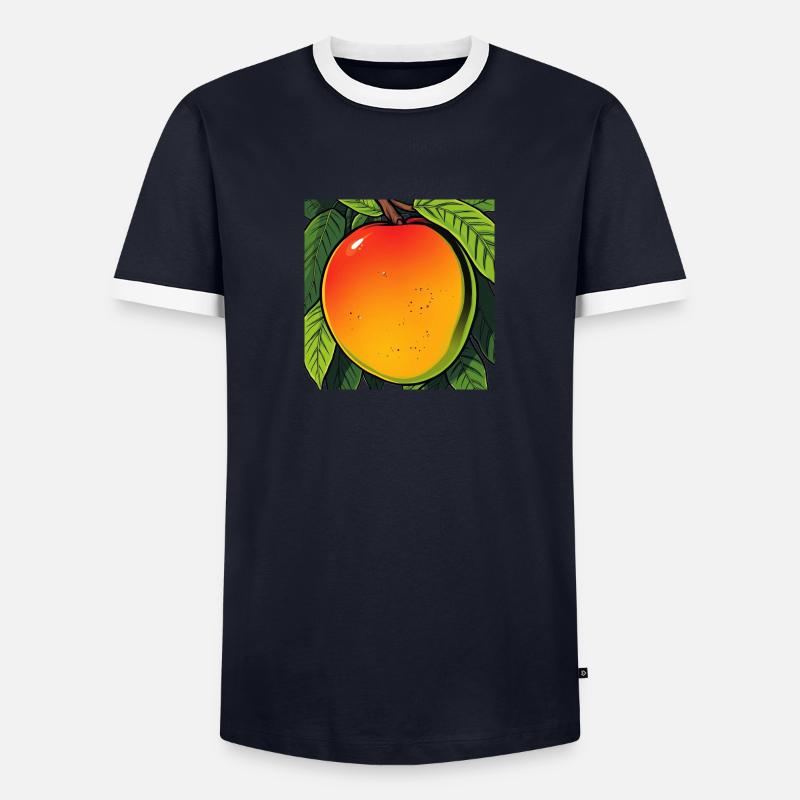 Mango auf einem Baum - Männer Kontrast-T-Shirt - Navy/Weiß 