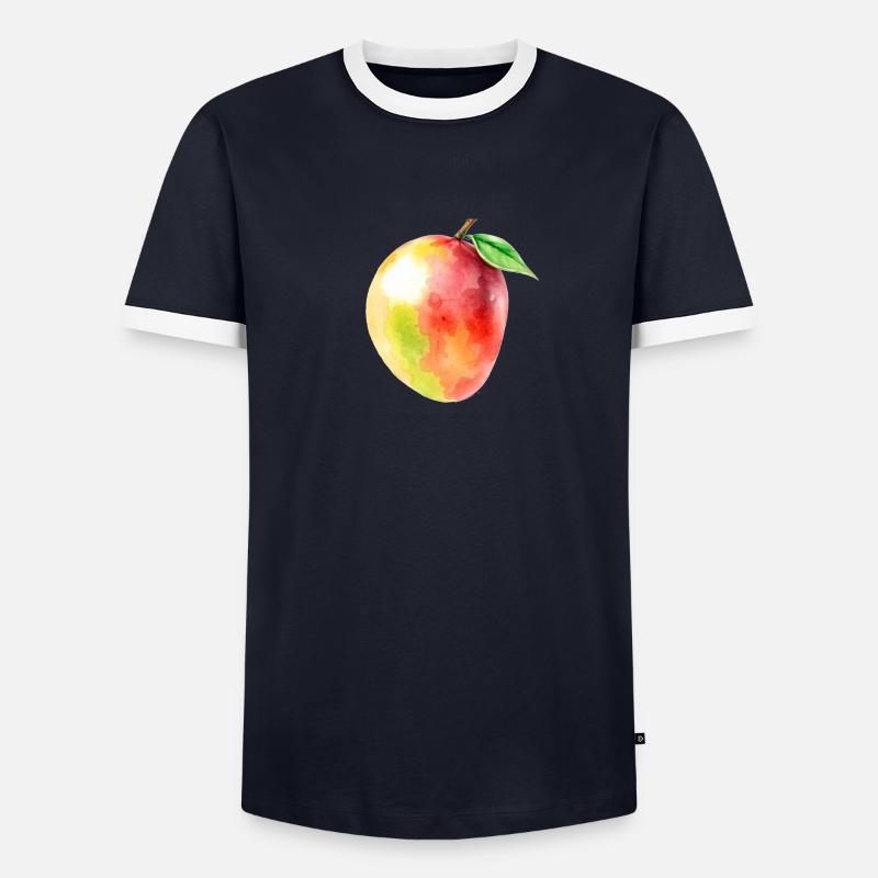 Mango - Men's Ringer Shirt - navy/white 