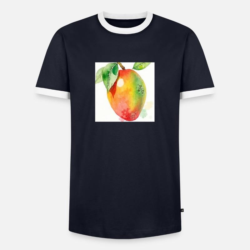 Mango - Männer Kontrast-T-Shirt - Navy/Weiß 