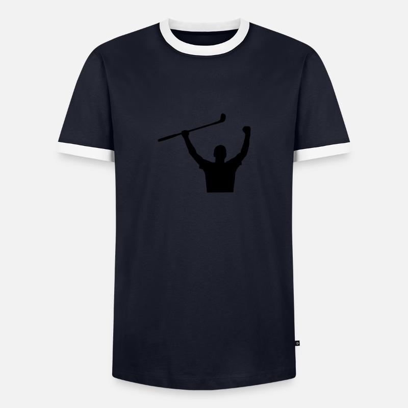 Golf - Männer Kontrast-T-Shirt - Navy/Weiß
