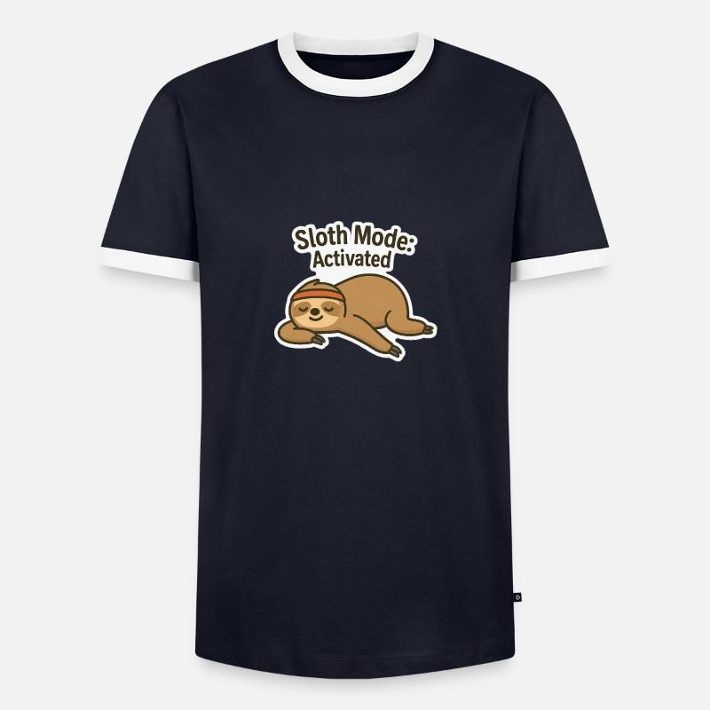 Faultiermodus: AN - Sloth Mode activated - Männer Kontrast-T-Shirt - Navy/Weiß 