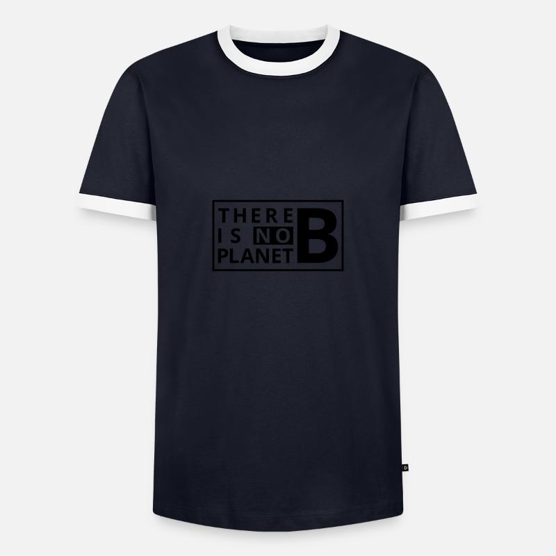 There is no Planet B - Männer Kontrast-T-Shirt - Navy/Weiß 