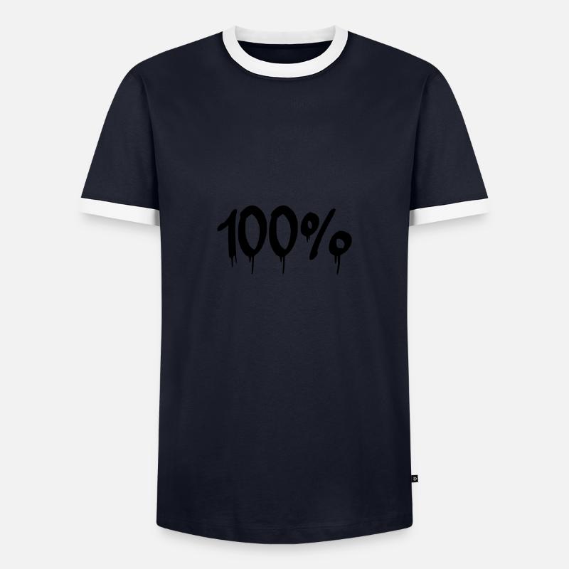 100 - Männer Kontrast-T-Shirt - Navy/Weiß