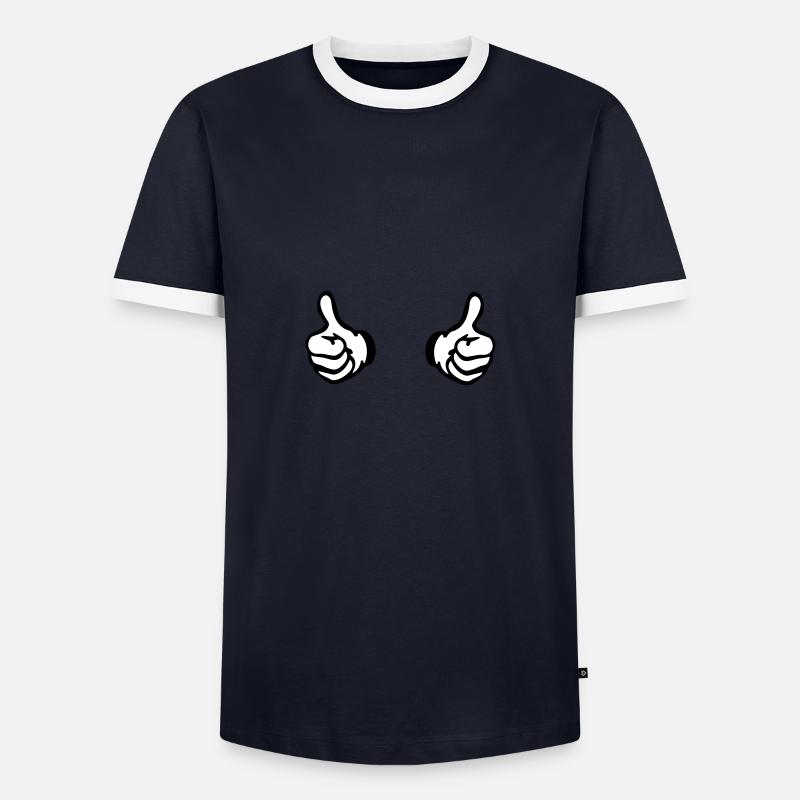 like haende - Männer Kontrast-T-Shirt - Navy/Weiß 