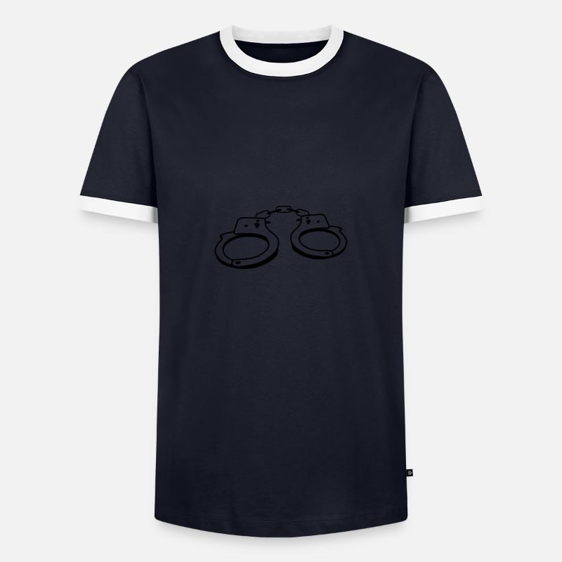 handcuff - Men's Ringer Shirt - navy/white 
