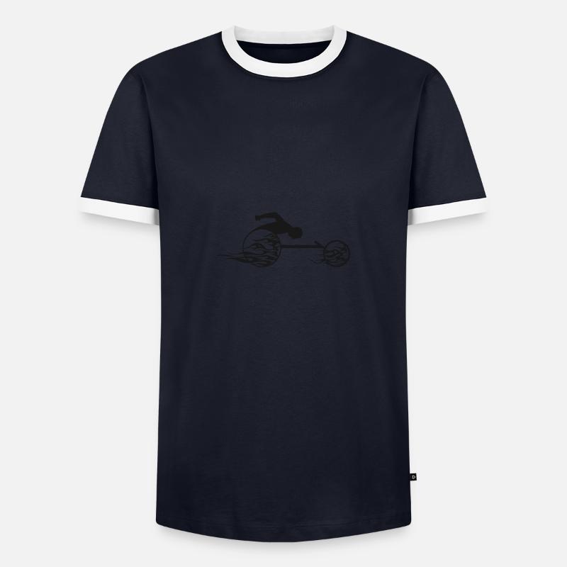 Rollstuhl - Männer Kontrast-T-Shirt - Navy/Weiß 
