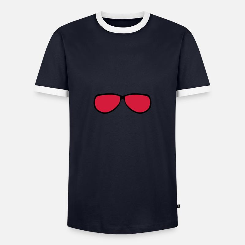 Sonnenbrille 5128 - Männer Kontrast-T-Shirt - Navy/Weiß 