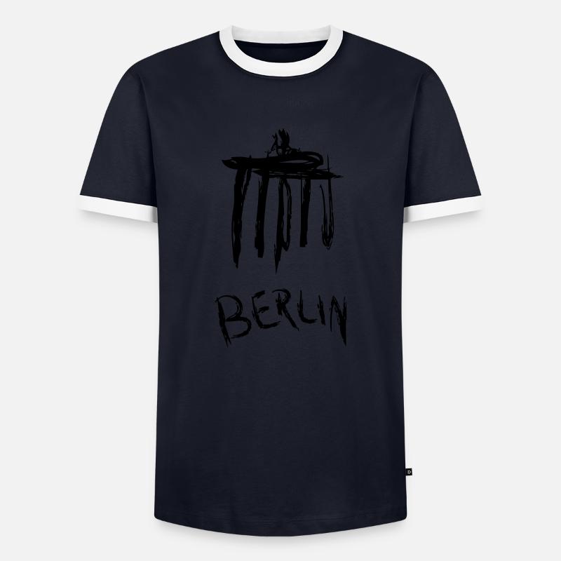 berlin - Männer Kontrast-T-Shirt - Navy/Weiß 