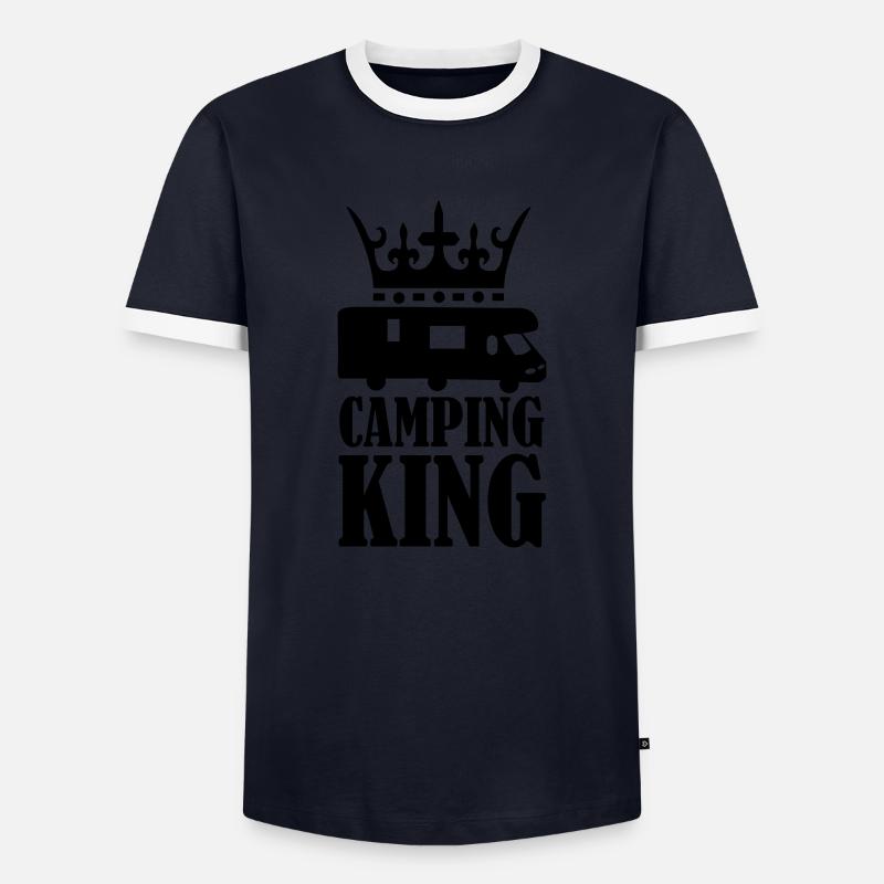 camping_king_01 - Men's Ringer Shirt - navy/white 