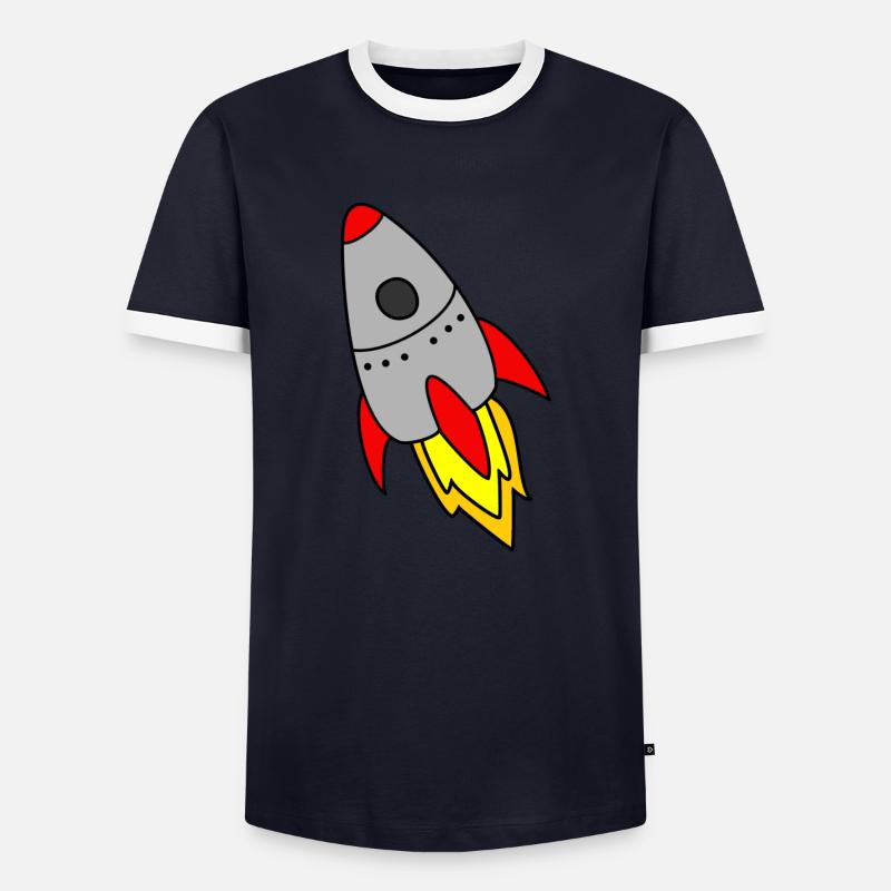 rocket - Men's Ringer Shirt - navy/white 