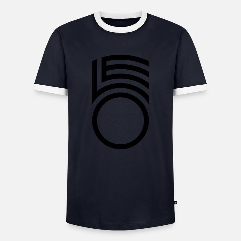 LEO full aff - Men's Ringer Shirt - navy/white