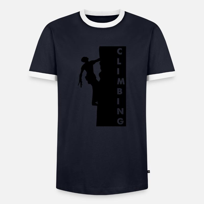 climbing - Männer Kontrast-T-Shirt - Navy/Weiß 