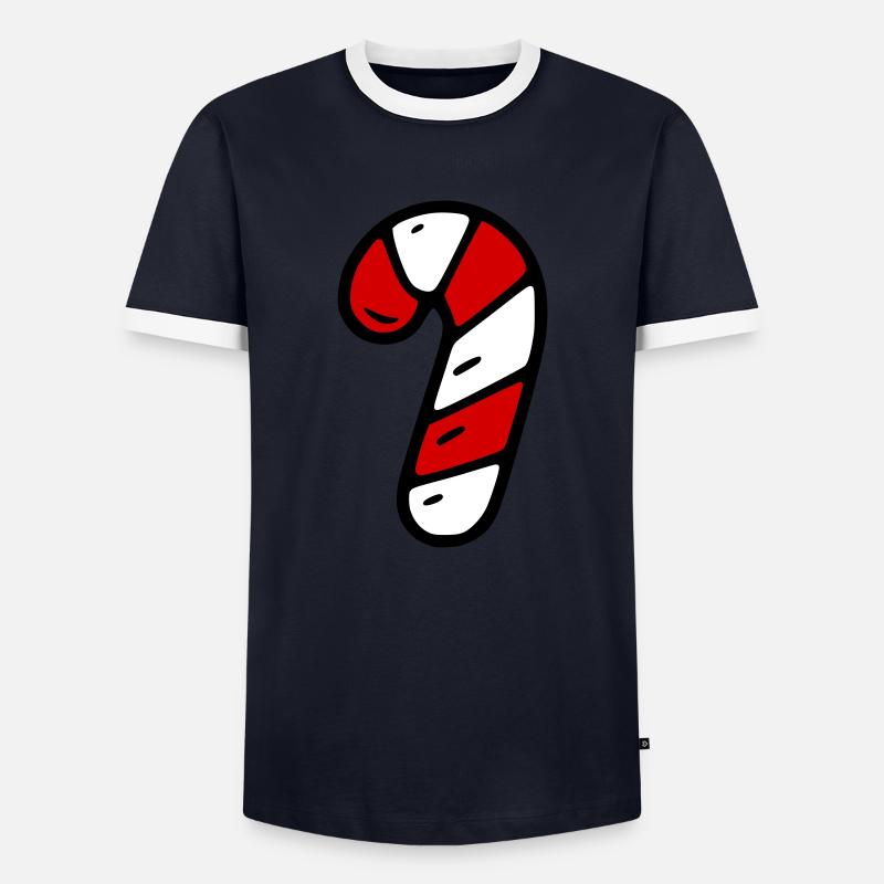 Candy cane - Men's Ringer Shirt - navy/white 