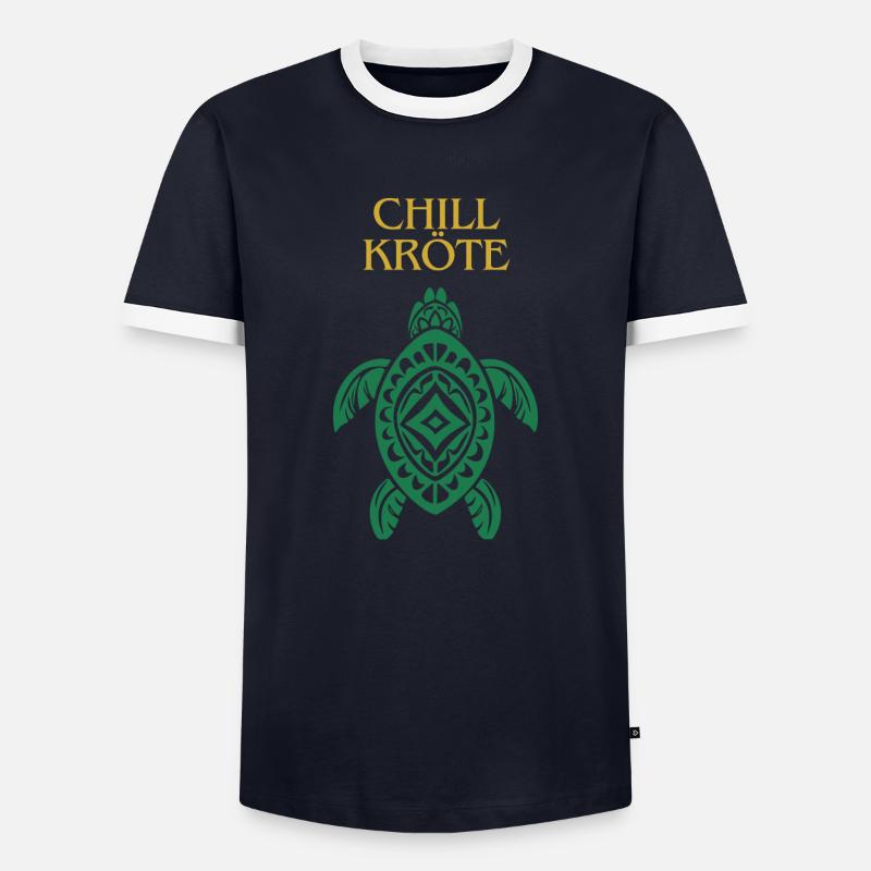 Turtle for Chiller - Men's Ringer Shirt - navy/white 