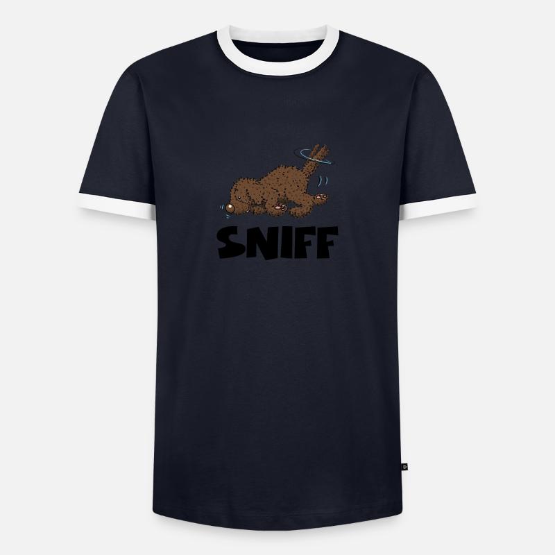 sniff1 2 - Männer Kontrast-T-Shirt - Navy/Weiß