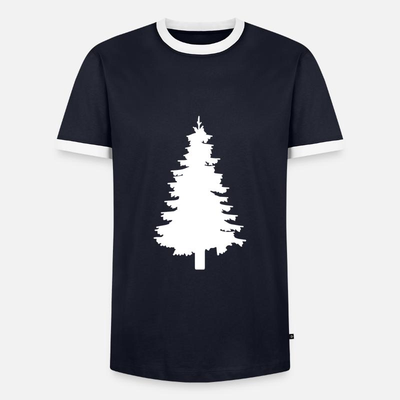 Fir tree - Men's Ringer Shirt - navy/white